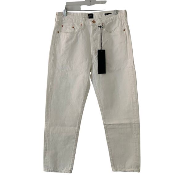Edwin Women's Hana Classic Straight Crop Denim Jean White Noise 30 New with Flaw - Picture 1 of 7